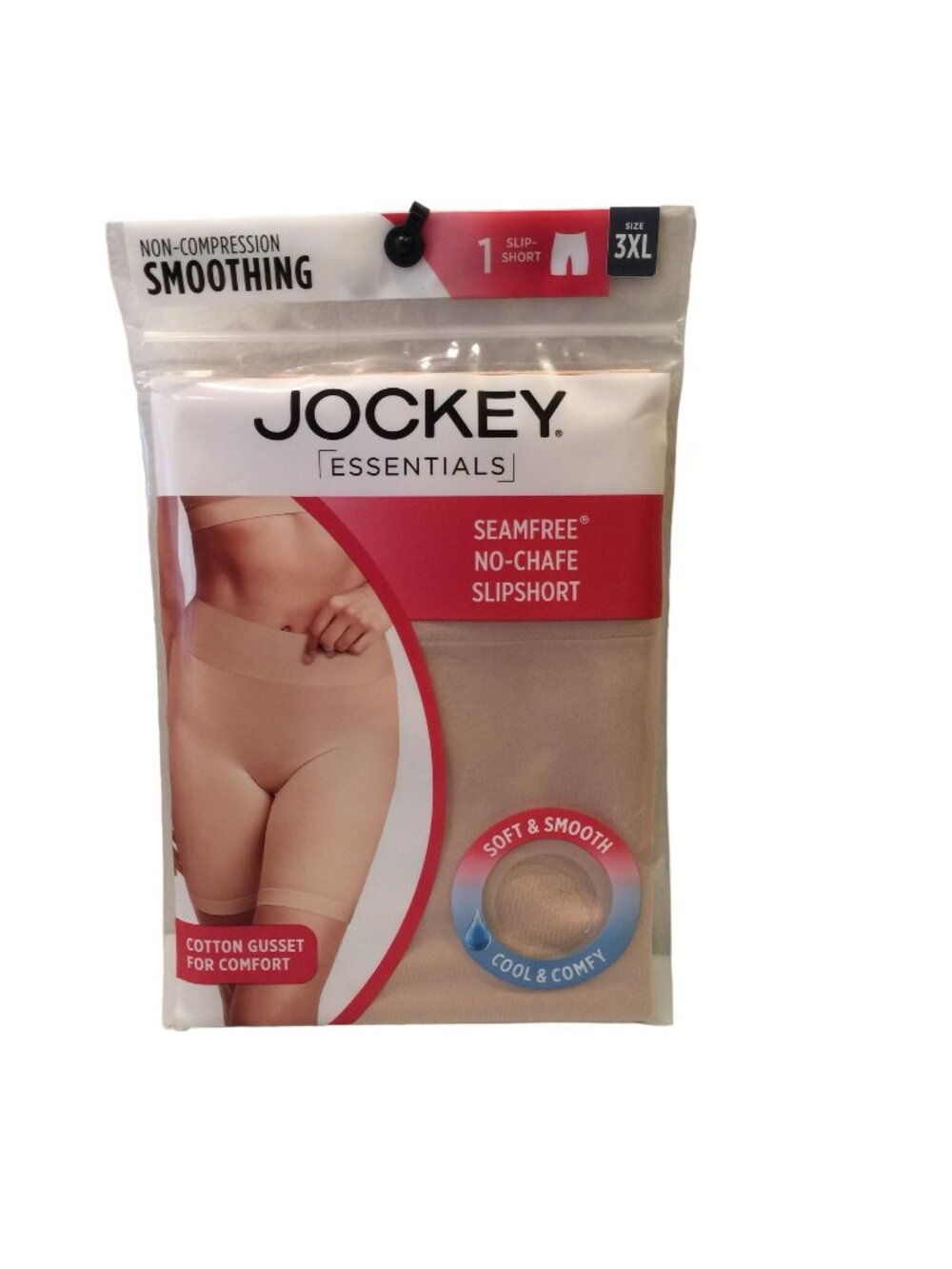 JOCKEY Essentials Ladies 3XL Nude Slip Short Non-Compression Smoothing